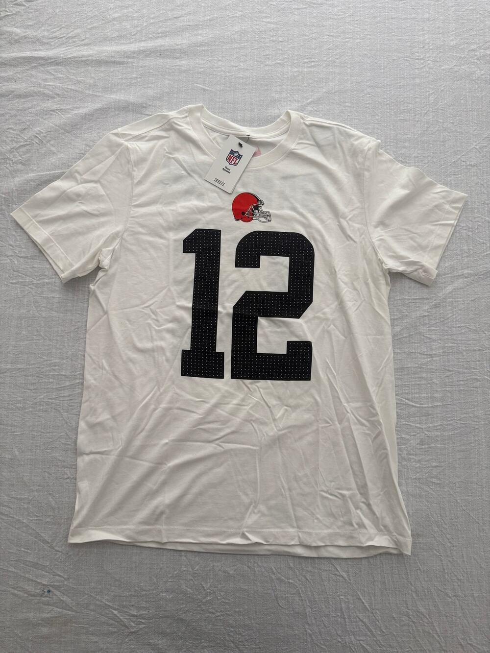 Nike NFL Cleveland Browns Shedeur Sanders #12 tee white tshirt | size Large